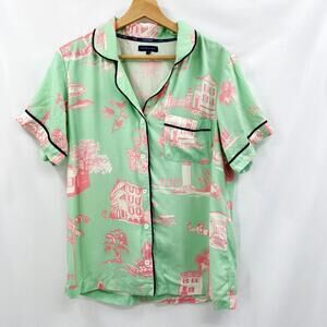 Katie Kime Green Pink Pajama Top